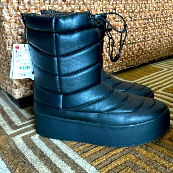 Zara black snow winter boots - Picture 2 of 9